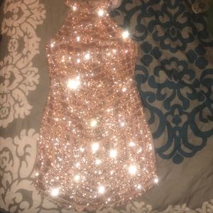 Rose gold sequin dress